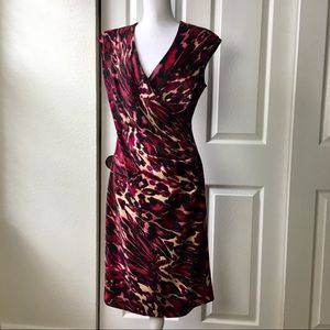 ⬇️ Evan Picone Sheath Fuchsia Leopard Print Dress